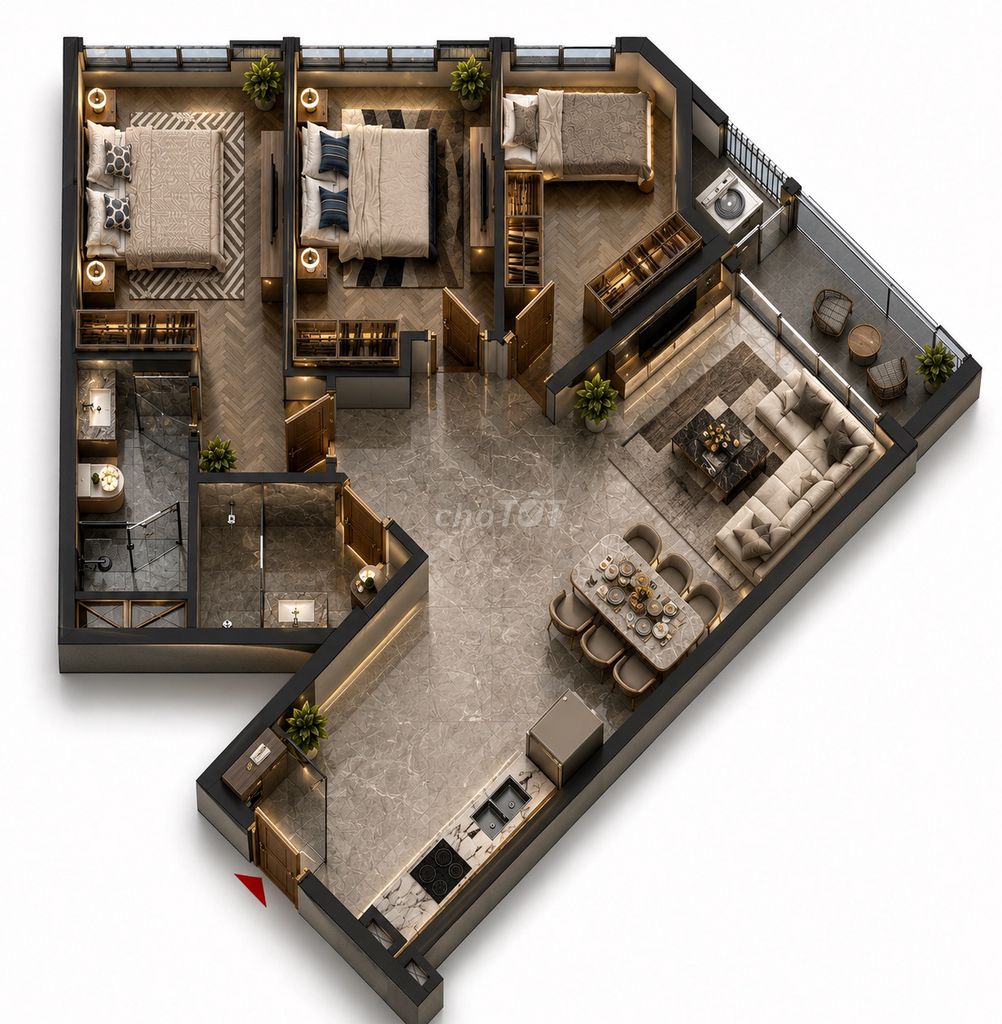Квартира, 3 спальни · 91 м² 2